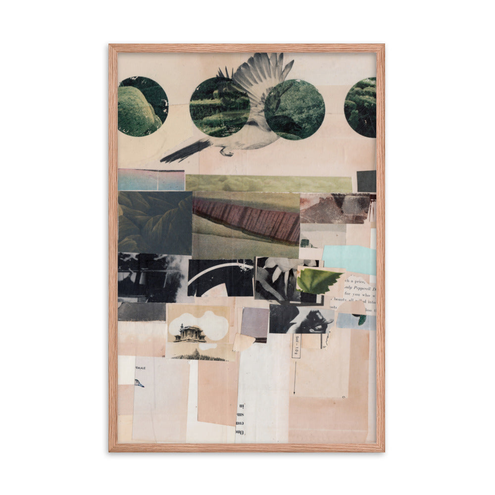 Tao, 2023, collage on framed paper print