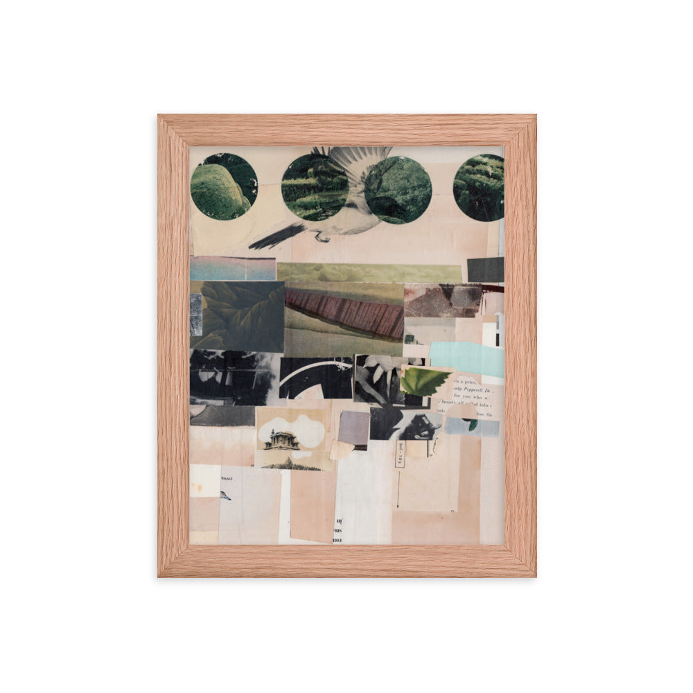 Tao, 2023, collage on framed paper print