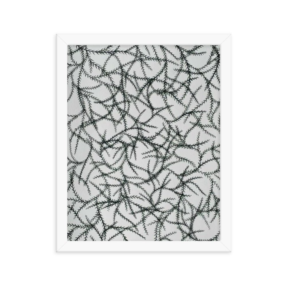 Entwined Leaves, 2023, watercolor on framed paper print