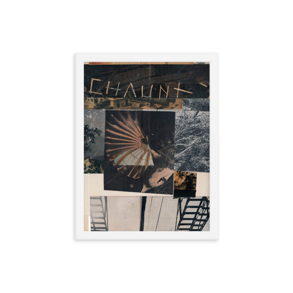 Chaunt, 2023, collage on framed paper print