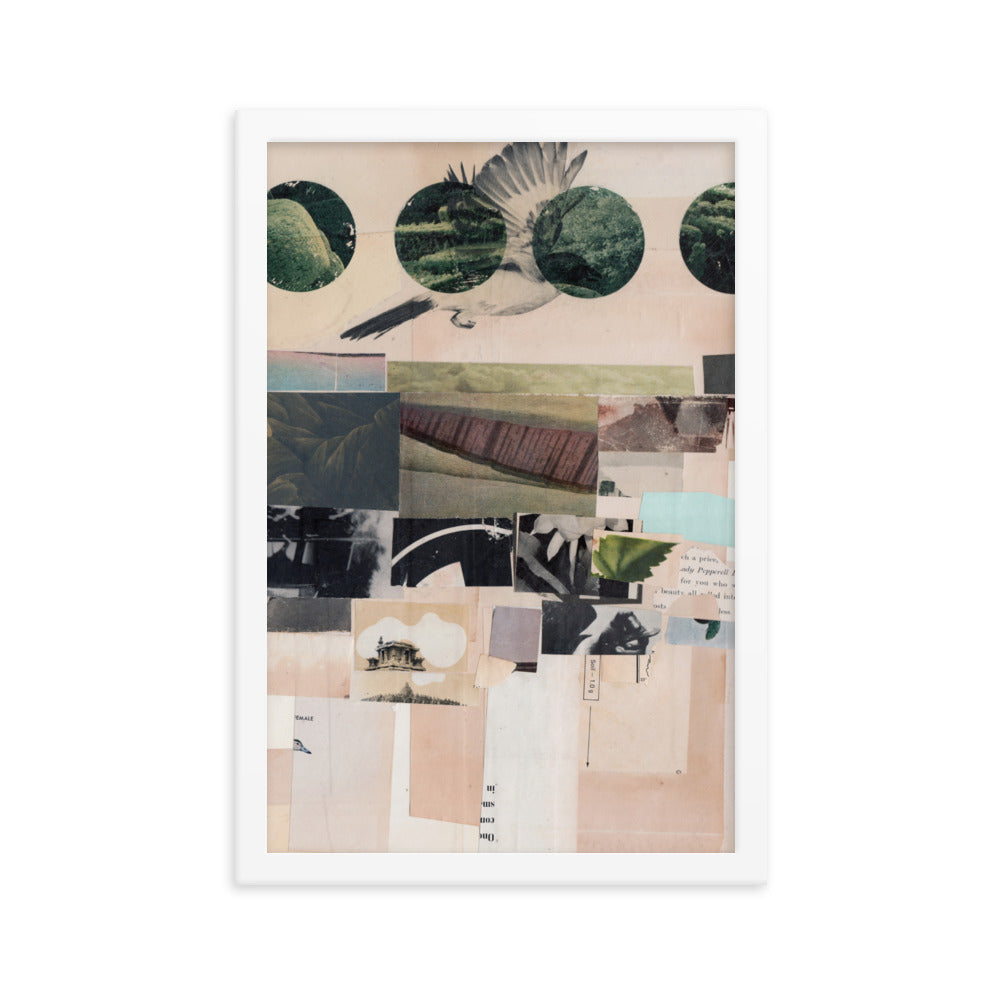 Tao, 2023, collage on framed paper print