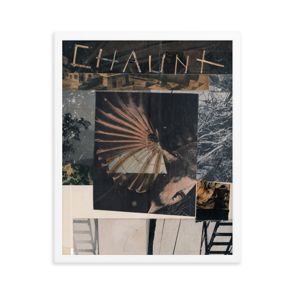 Chaunt, 2023, collage on framed paper print