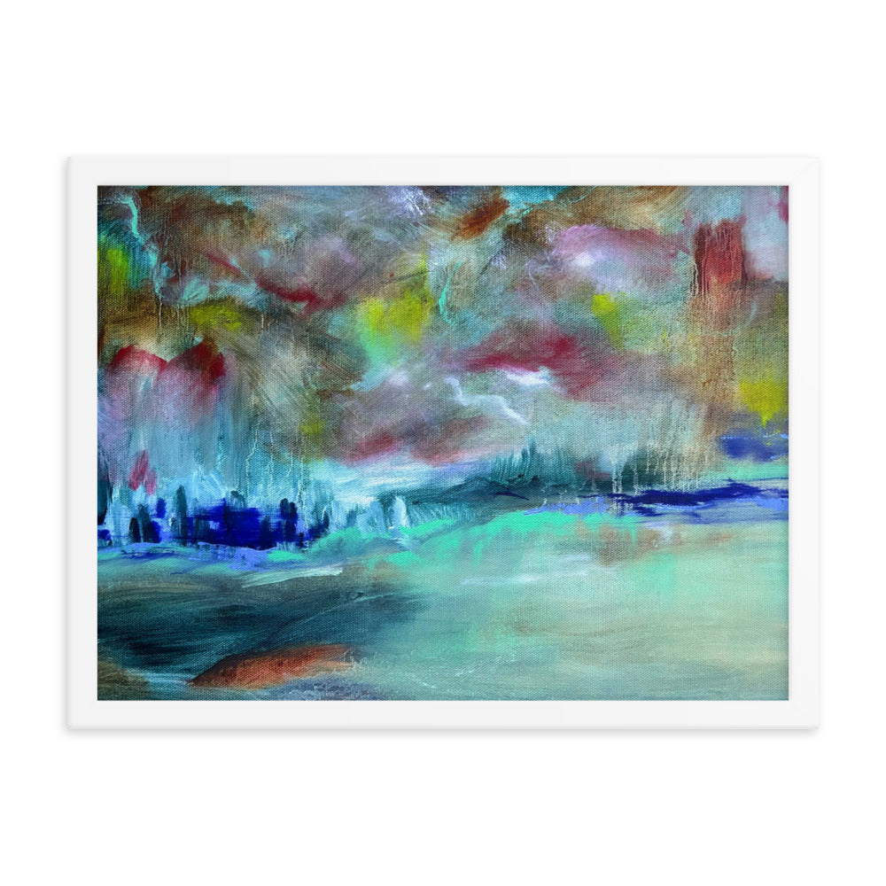 A Storm is Coming, 2024, oil on framed paper print