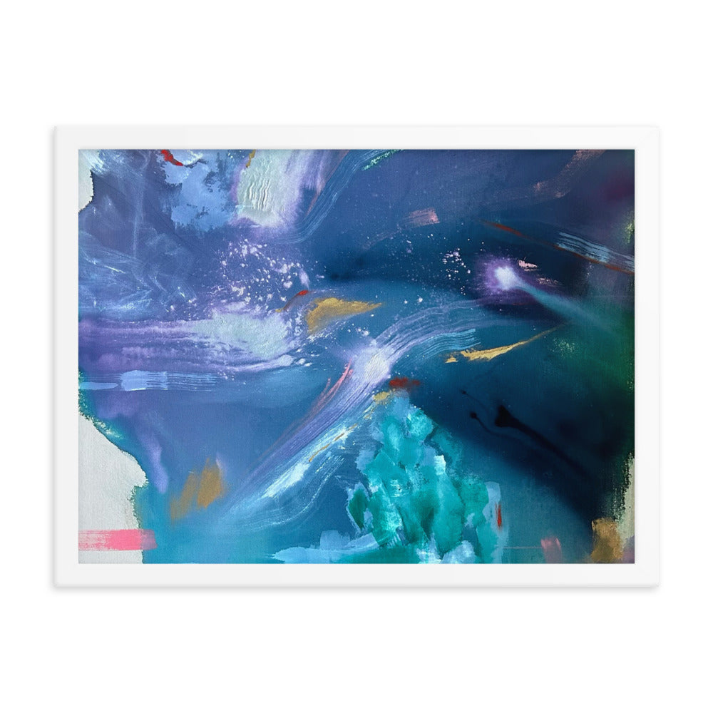 Northern Lights, 2024, oil on framed paper print