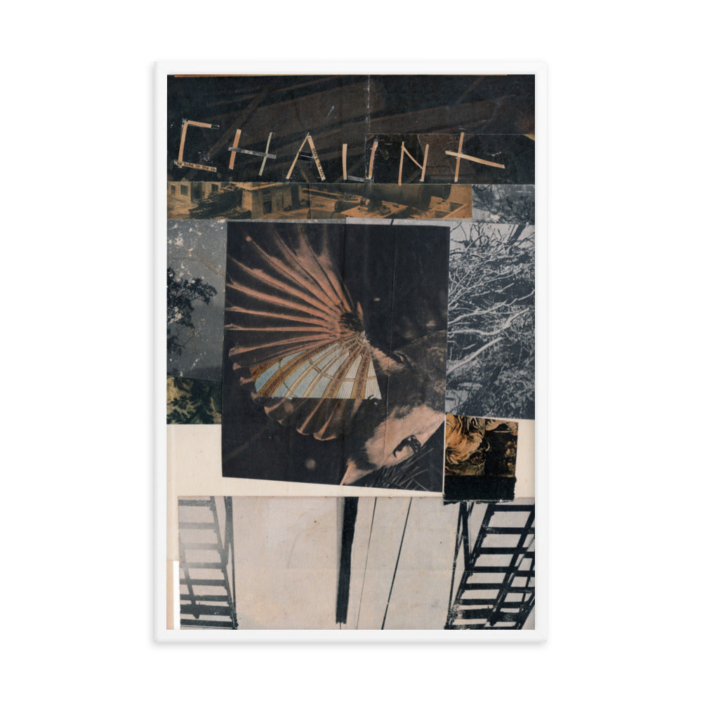 Chaunt, 2023, collage on framed paper print