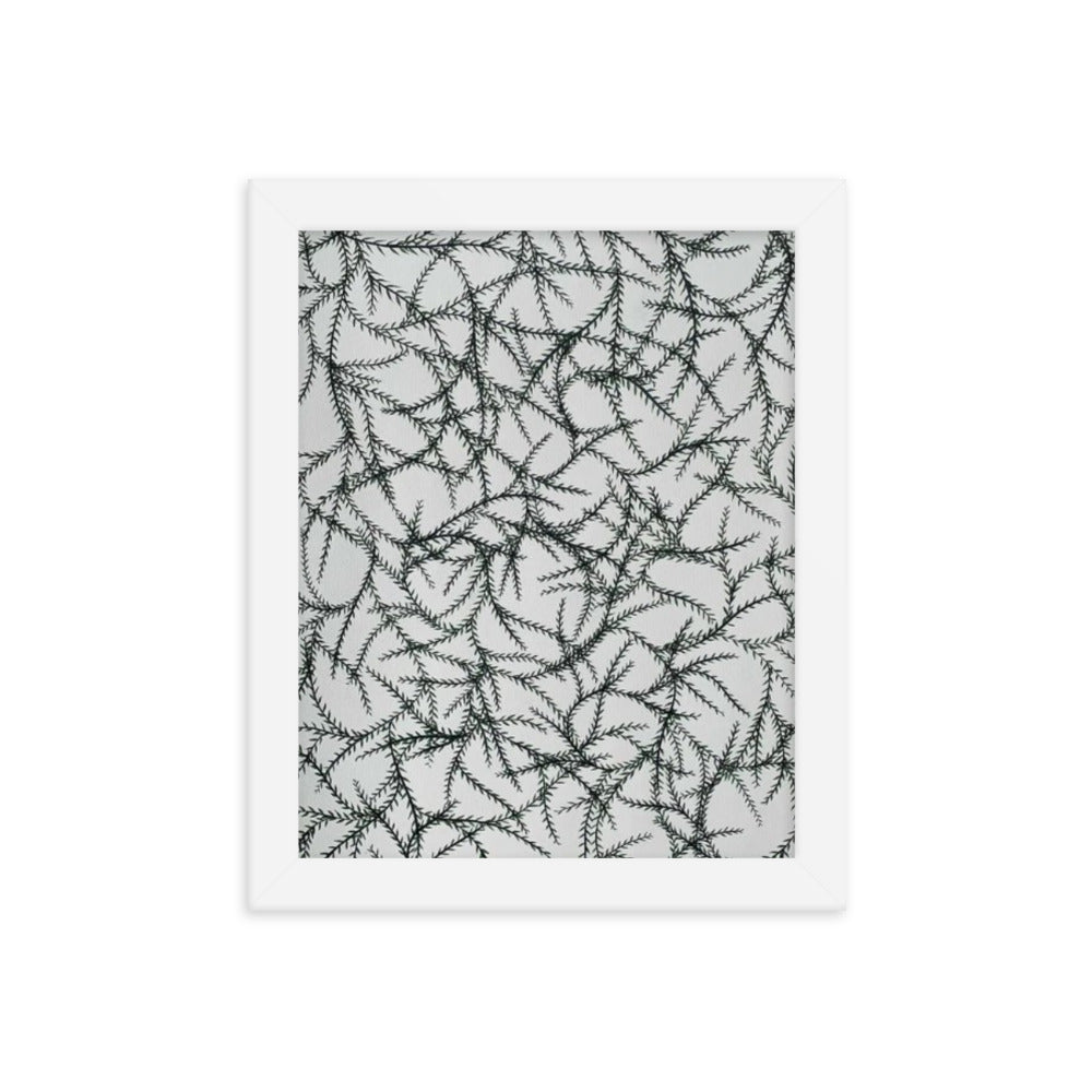 Entwined Leaves, 2023, watercolor on framed paper print