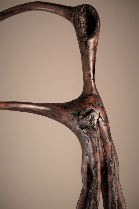 Ethereal Dancing, 2022, white oak, 46 x 20 x 14 in. / 116.84 x 50.8 x 35.56 cm.