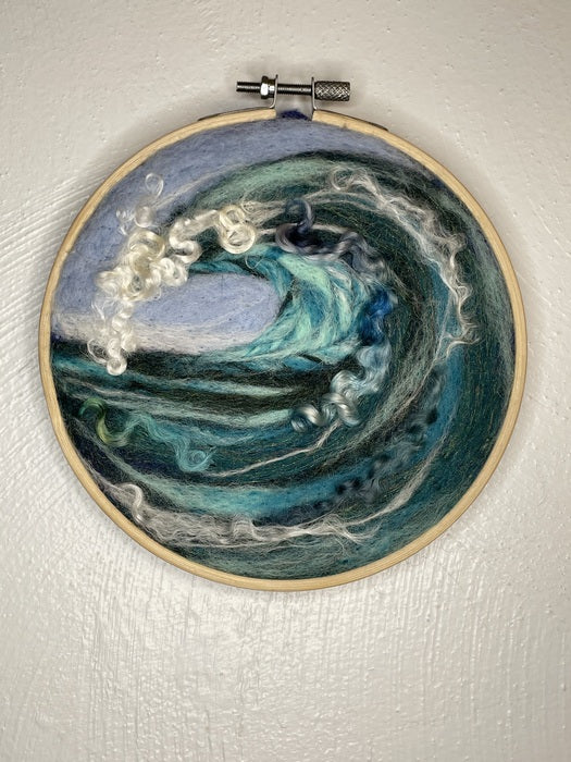 Felted Wave, 2023, finers, 6 x 6 in. / 15.24 x 15.24 cm.
