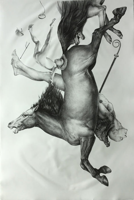 Free Fall, 2020, stone lithograph, 48 x 36 in. / 121.92 x 91.44 cm.