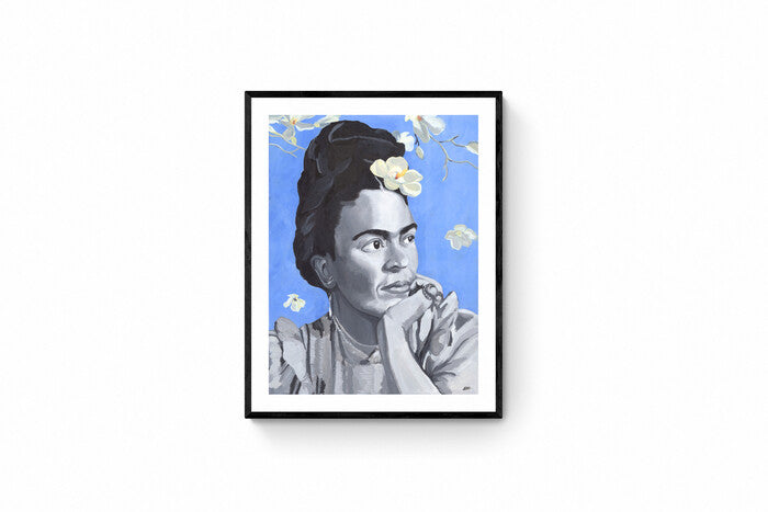 Frida & Magnolias, 2023, oil on canvas, 24 x 18 in. / 60.96 x 45.72 cm.