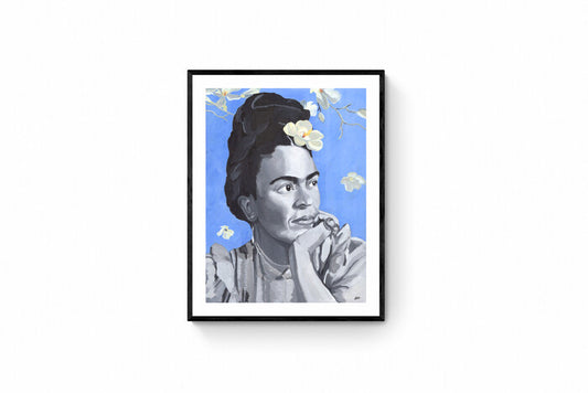 Frida & Magnolias, 2023, oil on canvas, 24 x 18 in. / 60.96 x 45.72 cm.