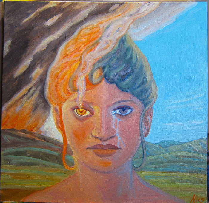 Gaia - Symbolic Study, 2022, oil on canvas, 12 x 12 in. / 30.48 x 30.48 cm.