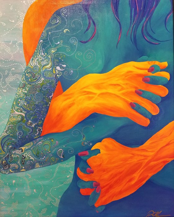 Gripping Embrace, 2019, acrylic, 30 x 24 in. / 76.2 x 60.96 cm.