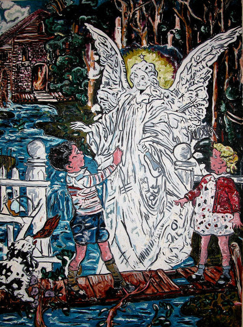 Guiding Angel, 2021, oil on canvas, 36 x 48 in. / 91.44 x 121.92 cm.