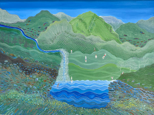 Fun at the Groundwater Table, 2024, oil on canvas, 18 x 24 in. / 45.72 x 60.96 cm.