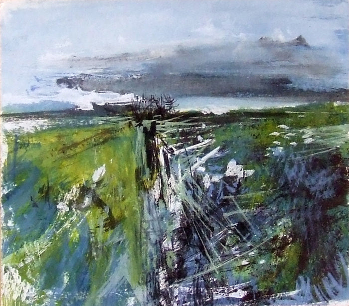 Island of Trees, Batson River, 2022, gouache on paper, 6 x 6 in. / 15.24 x 15.24 cm.