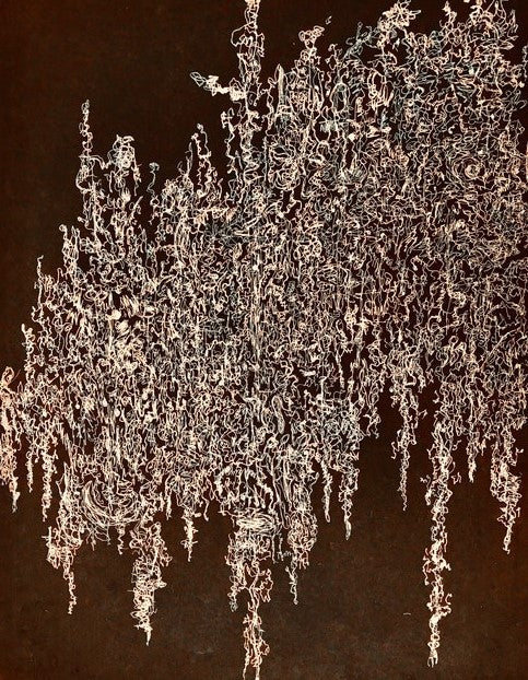 Beyond the Kuiper Belt #6, 2022, ink on paper, 25 x 17 in. / 63.5 x 43.18 cm.
