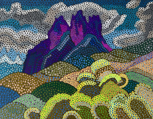 Magic Mountain, 2023, oil pastel on board, 19 x 24 in. / 48.26 x 60.96 cm.