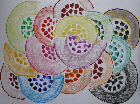 Melons, 2024, pastel on paper, 44 x 67 cm. / 17.3 x 26.3 in.