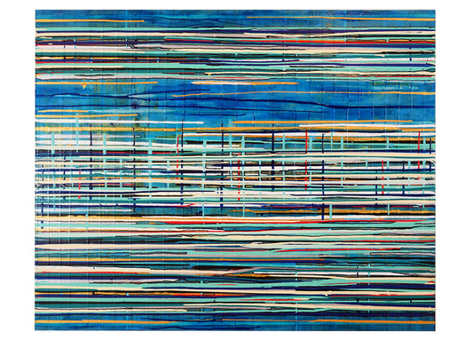 Mending Fences, 2023, acrylic on canvas, 48 x 60 in. / 121.92 x 152.4 cm.