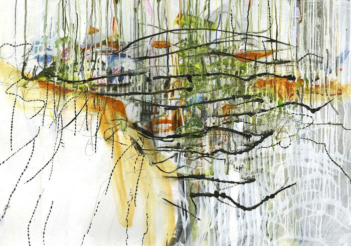Migration Trails, 2021, water based media on paper, 30 x 40 in. / 76.2 x 101.6 cm.
