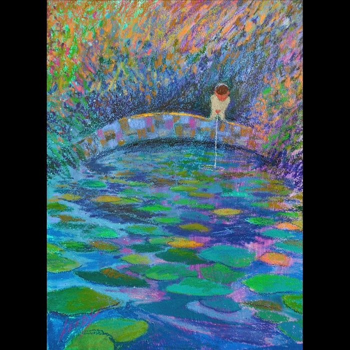 "The Pisser" (after Monet), 2011, oil pastel on board, 16 x 12 in. / 40.64 x 30.48 cm.