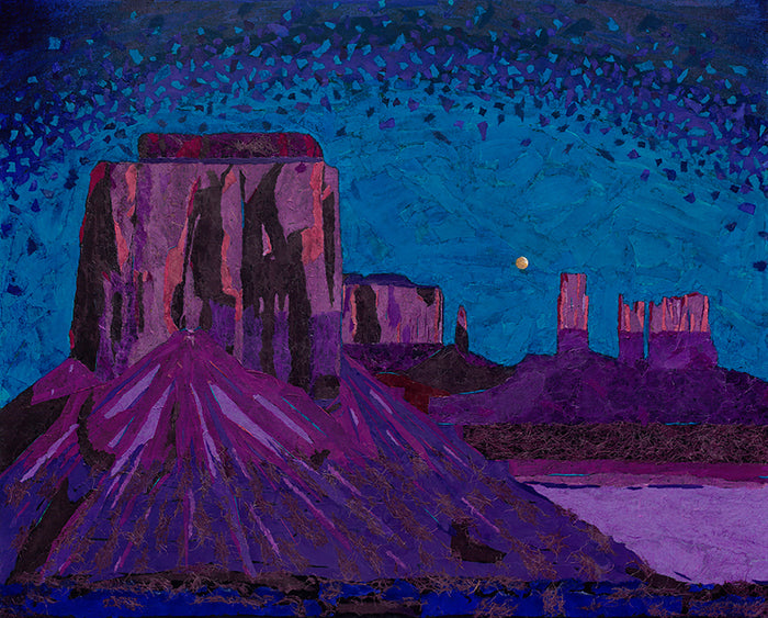 Monumental Moon, 2019, paper on canvas, 40 x 60 in. / 101.6 x 152.4 cm.