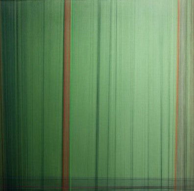 Moss, 2022, thread on canvas, 35 x 35 in. / 88.9 x 88.9 cm.