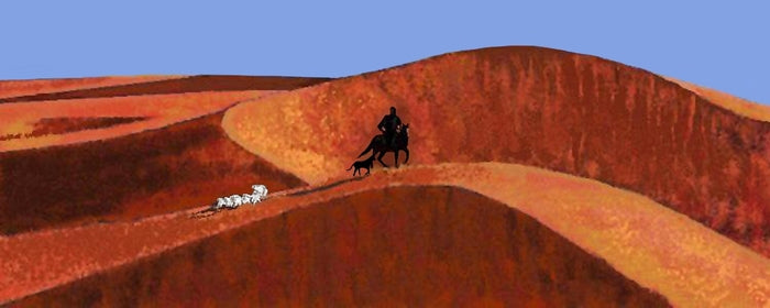 Navajo Sheep Herder, 2020, digital painting, 12 x 30 in. / 30.48 x 76.2 cm.