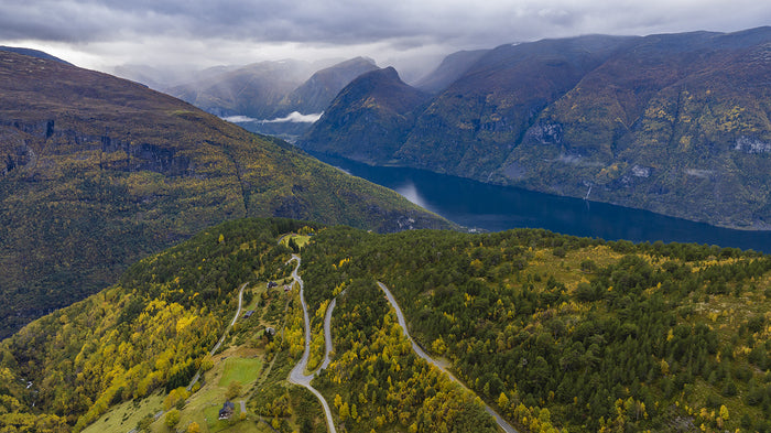 Norway's Fjords, 2023, fine art museum quality hahnmuhle paper, 14 x 25 in. / 35.56 x 63.5 cm.