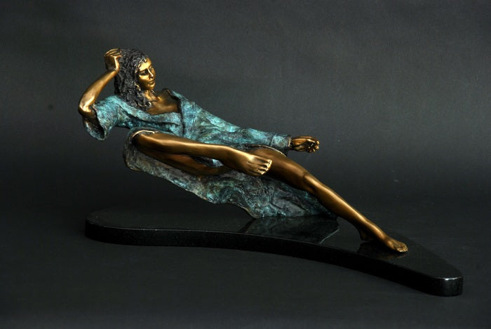No Visible Means of Support, 2020, cast bronze, 9 x 8.5 x 19 in. / 22.86 x 21.59 x 48.26 cm.