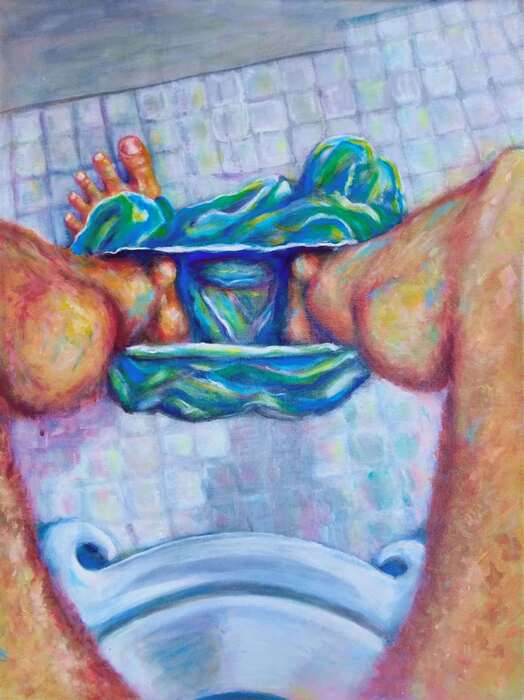 On The Throne, 2022, acrylic, 24 x 18 in. / 60.96 x 45.72 cm.