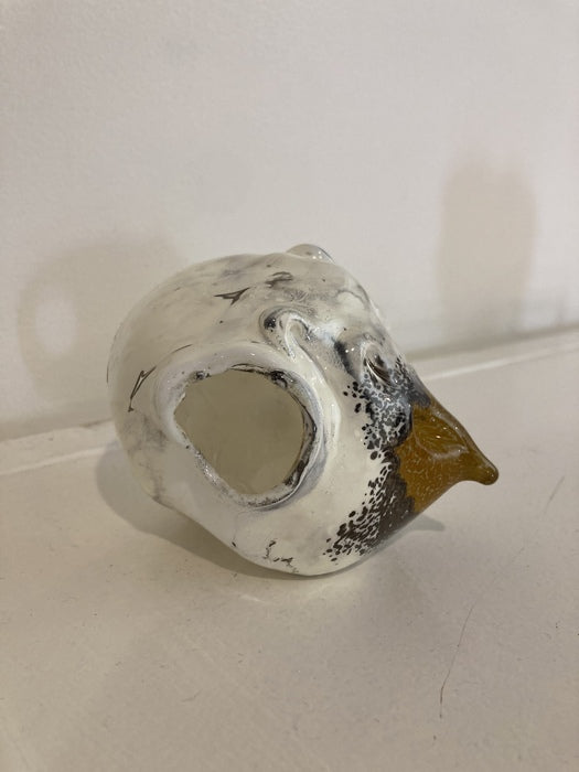 Owl Skull, 2022, hot blown glass, 3.5 x 4 in. / 8.89 x 10.16 cm.
