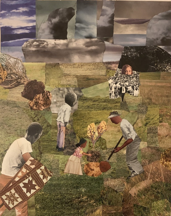 Planting After a Funeral, 2020, collage, 23 x 19 in. / 58.42 x 48.26 cm.