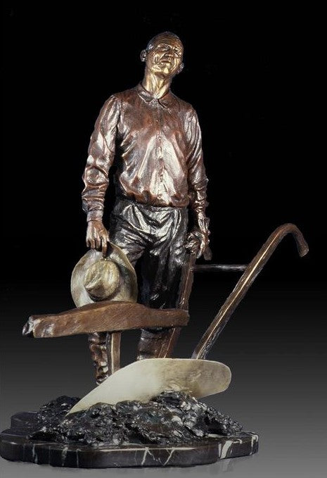 Plowman, bronze, 19 x 12 x 18 in. / 48.26 x 30.48 x 45.72 cm.