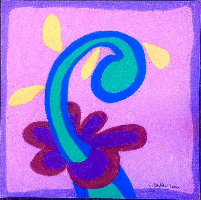 Purple One, 2002, oil pastel on paper, 12 x 12 in. / 30.48 x 30.48 cm.