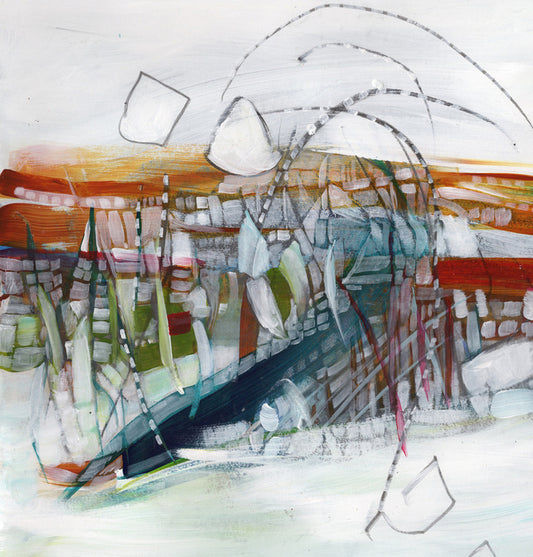 Quartz Wall, 2023, acrylic and watercolor, 13 x 13 in. / 33.02 x 33.02 cm.
