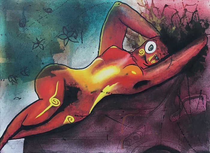 Reclining Venus, 2020, mixed media on canvas, 24 x 36 in. / 60.96 x 91.44 cm.