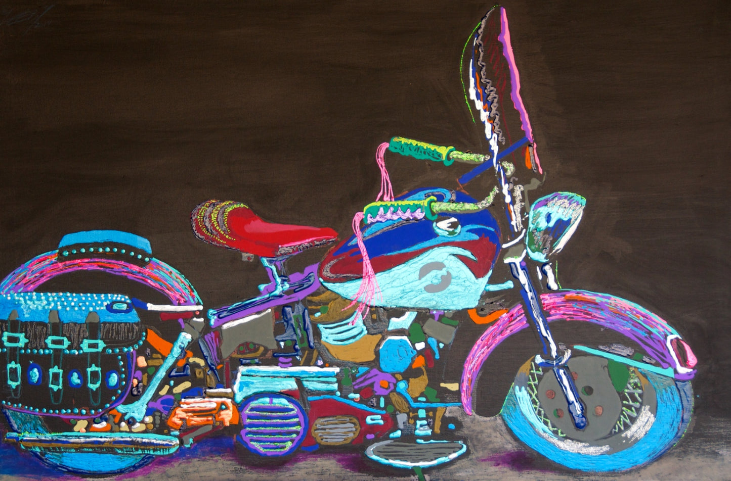 "Ride 'em", 2022, mixed media, 24 x 36 in. / 60.96 x 91.44 cm.