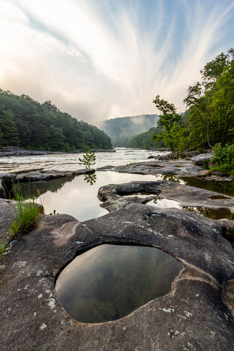 River Fog, 2018, metal print, 24 x 16 in. / 60.96 x 40.5 cm.