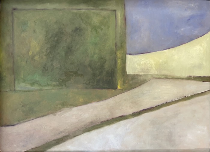 Roadside Dog, 2022, oil on cardboard, 31.6 x 43.3 in. / 80.5 x 110 cm.