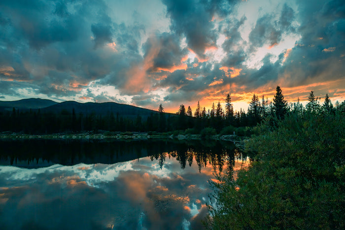 Echo Lake Sunset, 2022, photograph on canvas, 20 x 30 in. / 50.8 x 76.2 cm.