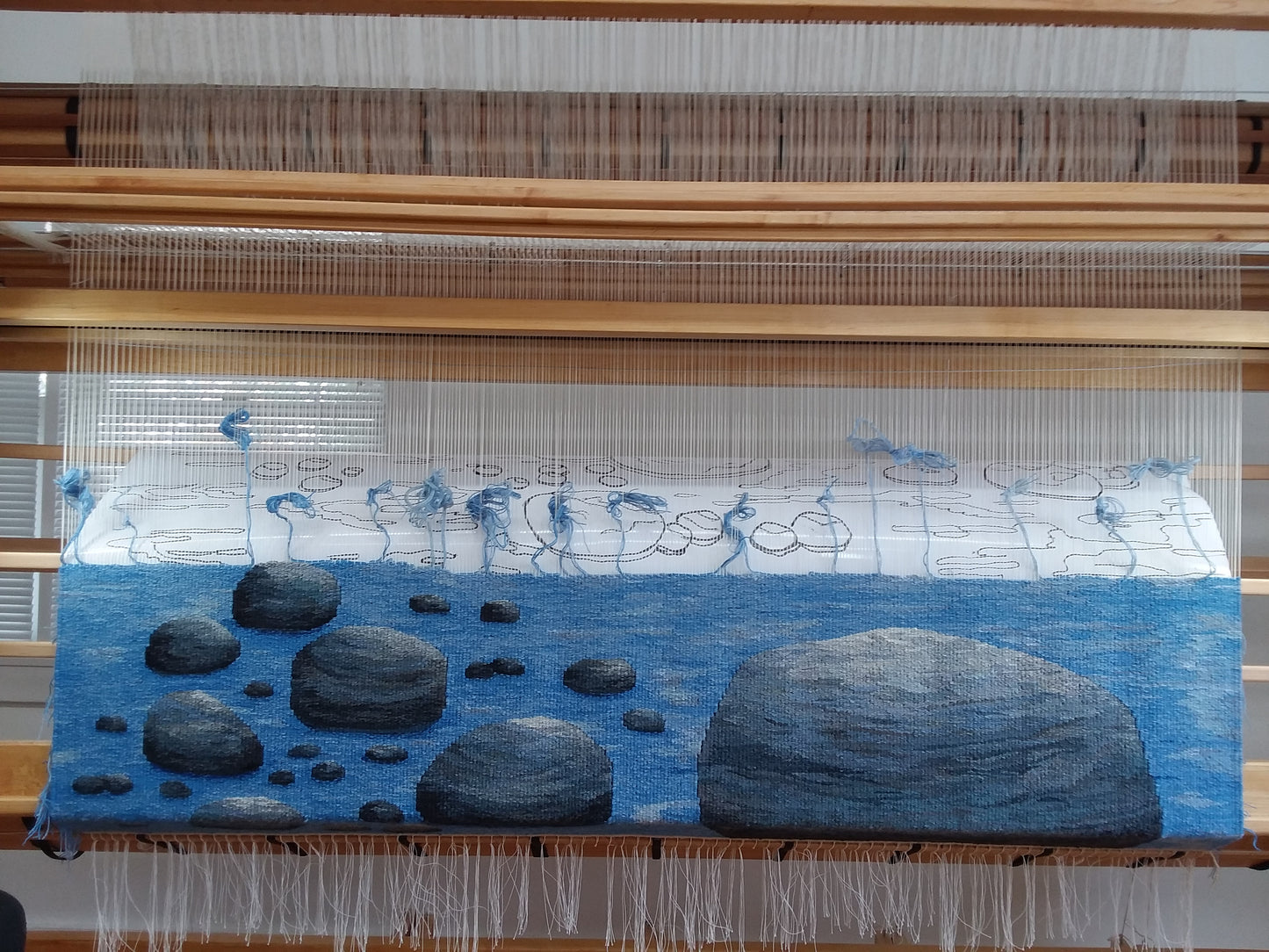 Shallow Water, 2020, tapestry, 44 x 66.5 in. / 111.76 x 168.91 cm.