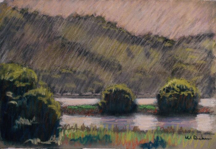 Spring Rain, 2010, chalk pastel on paper, 11 x 14 in. / 27.94 x 35.56 cm.