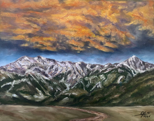 Storm Coming, 2024, soft pastels, 11 x 14 in. / 27.94 x 35.56 cm.