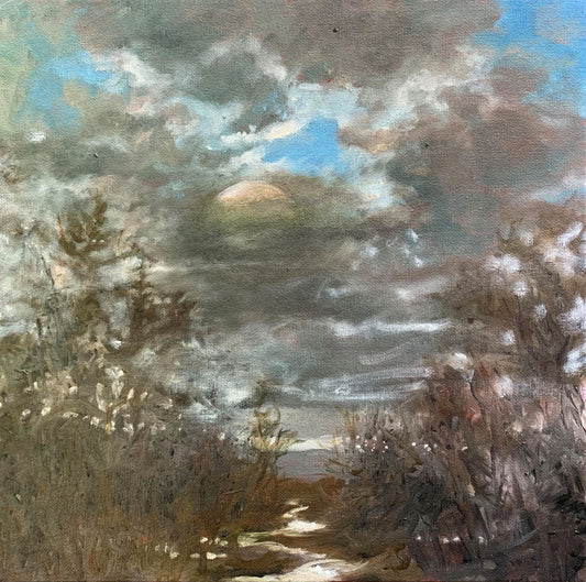 Sturgeon Moon, 2023, oil on linen, 12 x 12 in. / 30.48 x 30.48 cm.