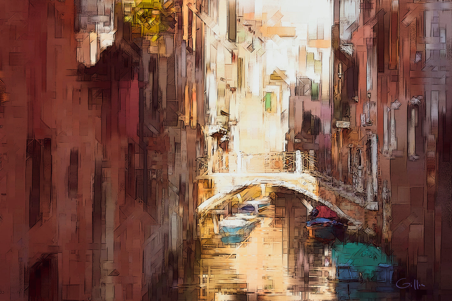 Sunny Canal, 2021, oil on canvas, 20 x 32 in. / 50.8 x 81.28 cm.