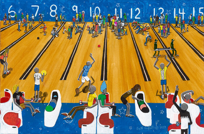 Target Practice, 2023, acrylic on canvas, 24 x 36 in. / 60.96 x 91.44 cm.