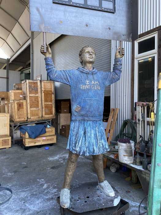 The Activist, 2022, bronze, 11 x 5 x 2.91 ft. / 132 x 60 x 35 in.