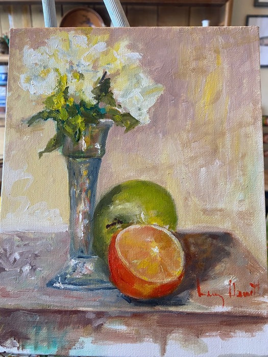 The Orange, 2023, oil on board, 10 x 8 in. / 25.4 x 20.32 cm.